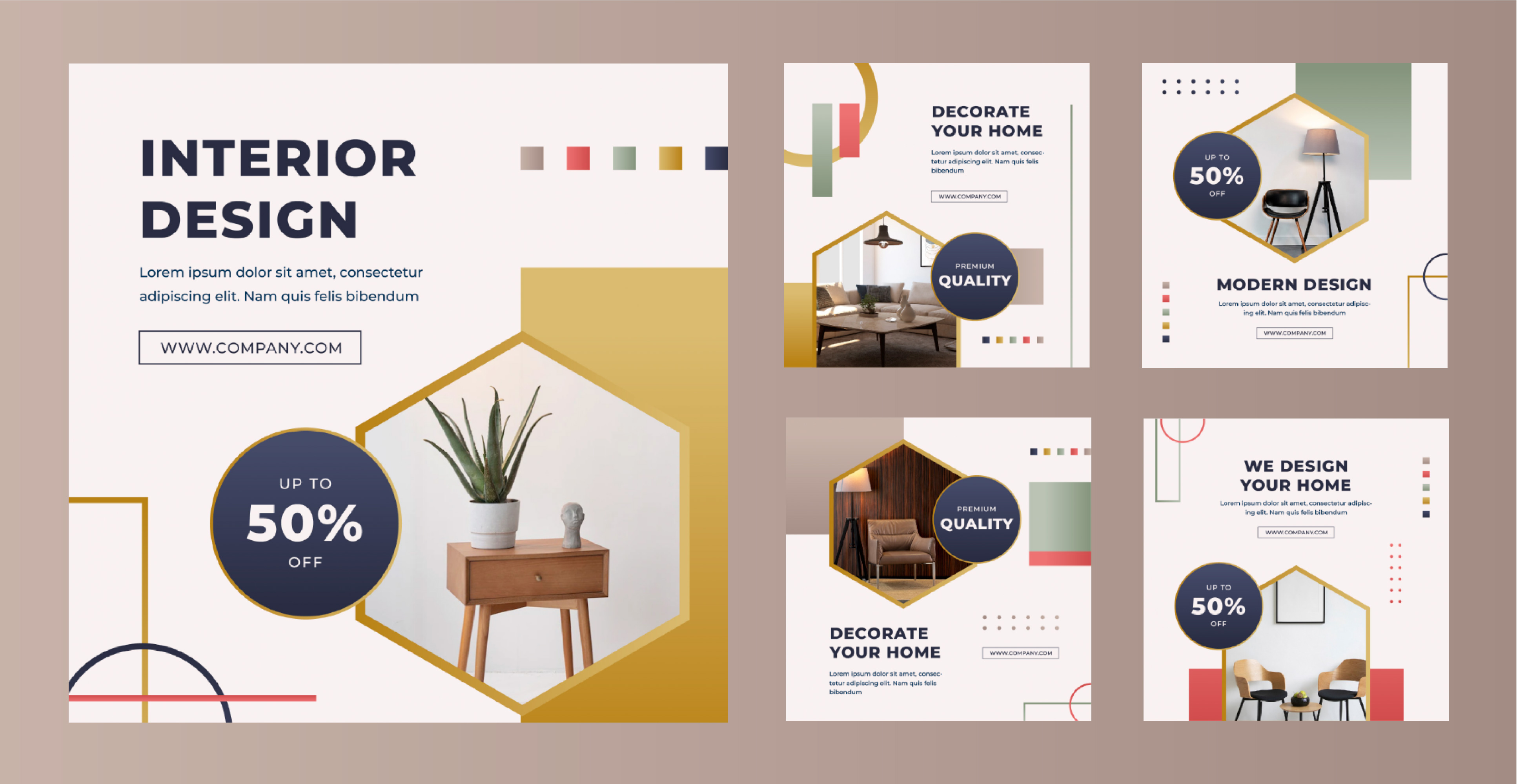 Interior designer social media post template example